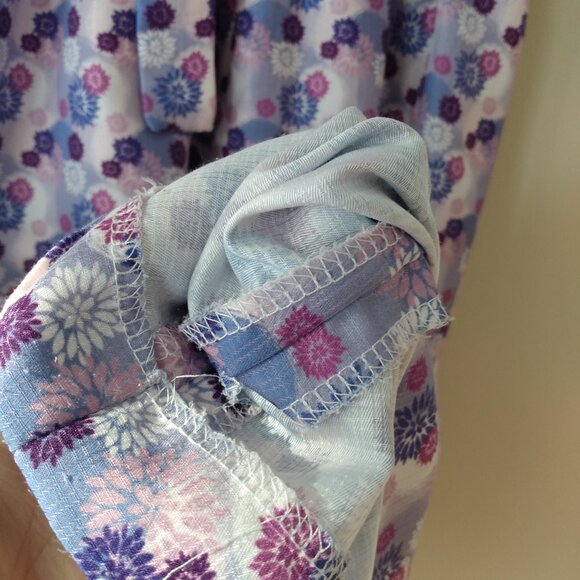 Amish Mennonite Dress 40"B 28-33"W Vintage Handmade Purple Floral - Picture 9 of 13